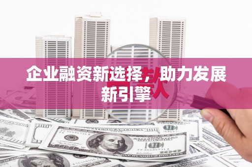 托克托企业融资新选择，助力发展新引擎