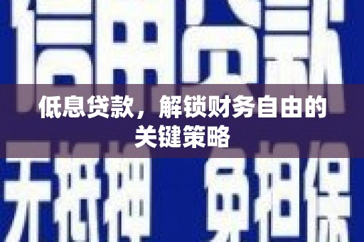托克托低息贷款，解锁财务自由的关键策略