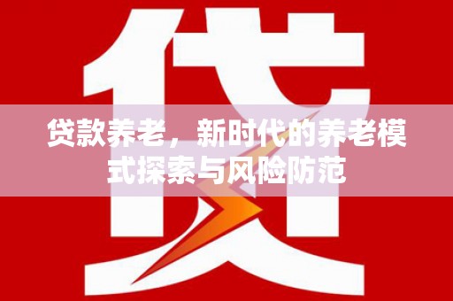 托克托贷款养老，新时代的养老模式探索与风险防范
